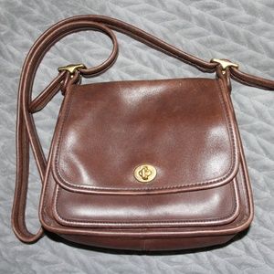 Coach 9061 Rambler Legacy Brown Leather Bag Purse